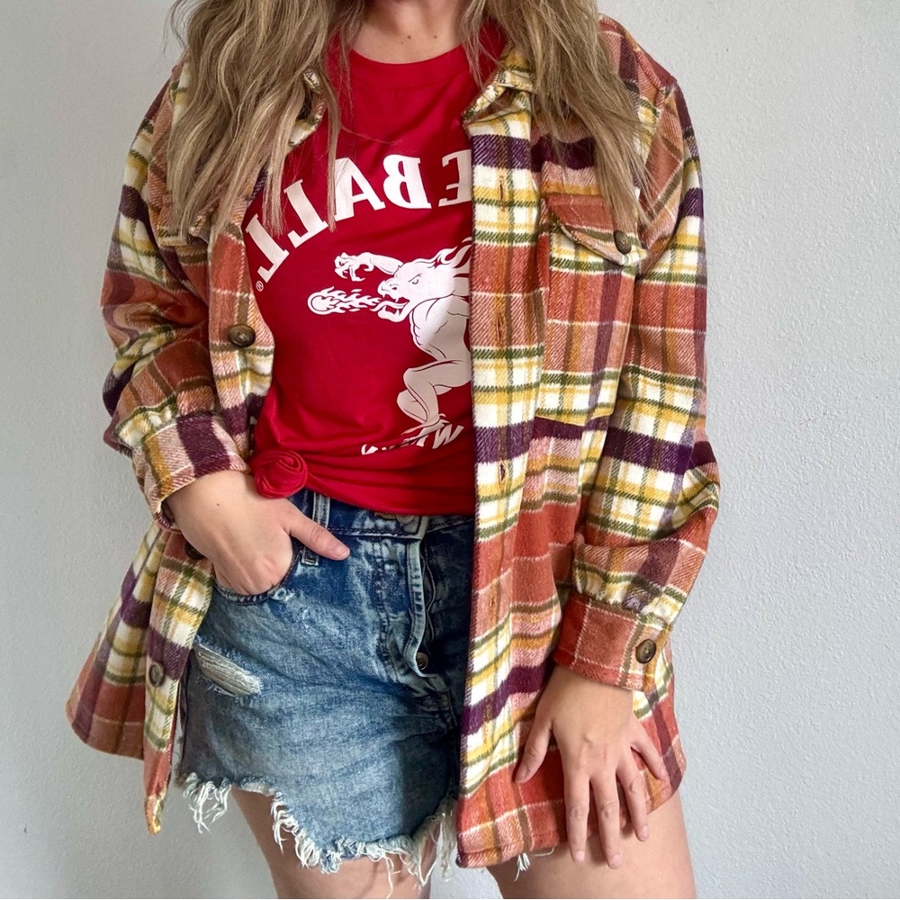 NWT Dip Flannel Plaid Shacket 1X